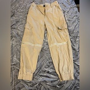 SHEIN khaki cargo pants with zipper detail